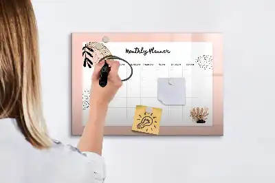 Květinový plánovač popisovatelná magnetická tabule
