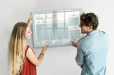 Popisovatelná magnetická tabule týdenní harmonogram