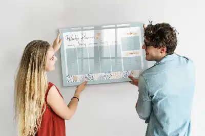 Popisovatelná magnetická tabule týdenní harmonogram