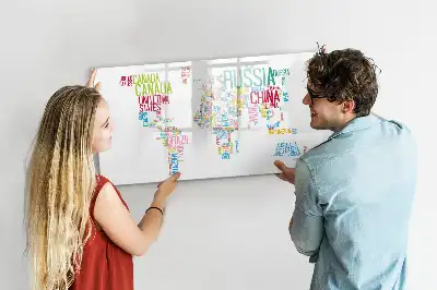 Magnetická nástěnná mapa světa s popisovatelným povrchem