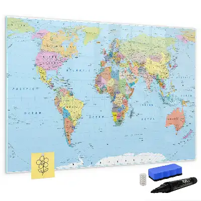 Magnetická kreslící tabule s motivem mapy světa