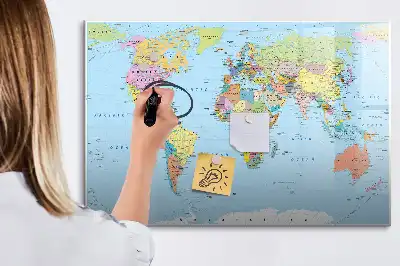 Magnetická kreslící tabule s motivem mapy světa