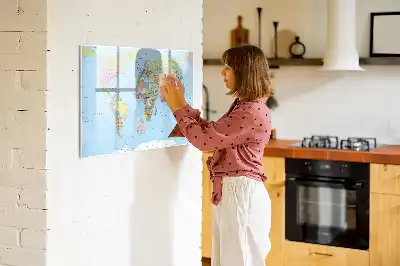 Magnetická kreslící tabule s motivem mapy světa