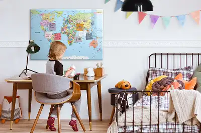 Magnetická kreslící tabule s motivem mapy světa