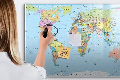 Magnetická kreslící tabule s motivem mapy světa