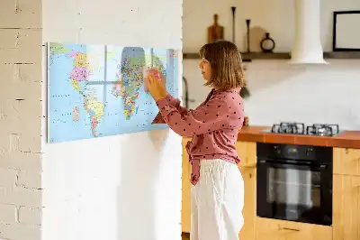 Magnetická kreslící tabule s motivem mapy světa