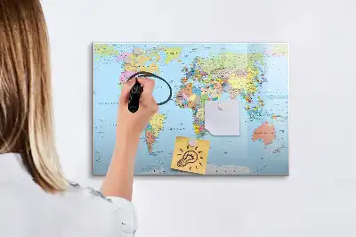 Magnetická kreslící tabule s motivem mapy světa