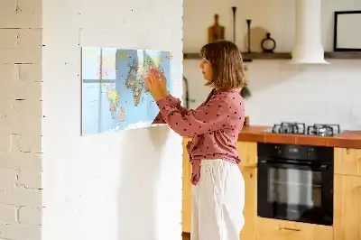 Magnetická kreslící tabule s motivem mapy světa