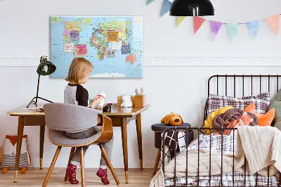 Magnetická kreslící tabule s motivem mapy světa