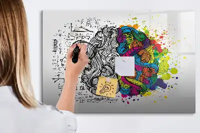 Magnetická popisovatelná tabule s motivem abstrakce mozku