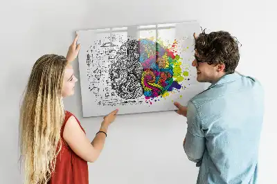 Magnetická popisovatelná tabule s motivem abstrakce mozku