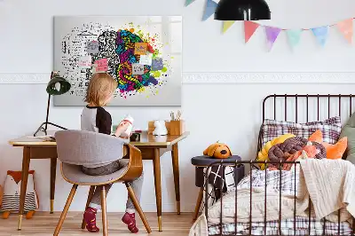 Magnetická popisovatelná tabule s motivem abstrakce mozku