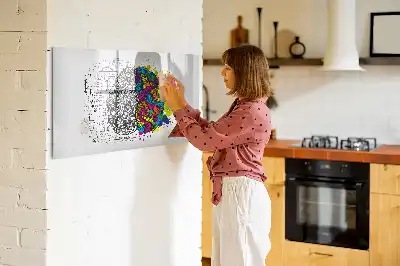 Magnetická popisovatelná tabule s motivem abstrakce mozku