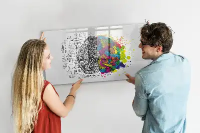 Magnetická popisovatelná tabule s motivem abstrakce mozku