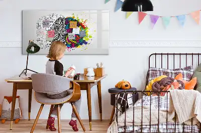 Magnetická popisovatelná tabule s motivem abstrakce mozku