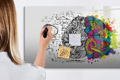 Magnetická popisovatelná tabule s motivem abstrakce mozku