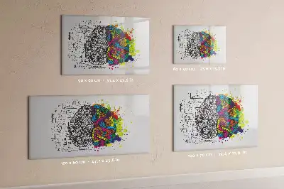 Magnetická popisovatelná tabule s motivem abstrakce mozku