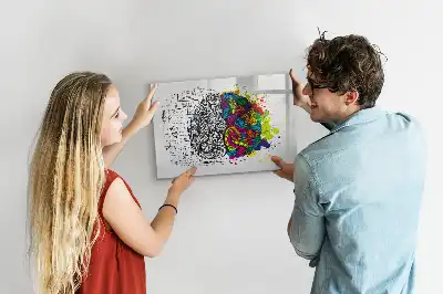 Magnetická popisovatelná tabule s motivem abstrakce mozku