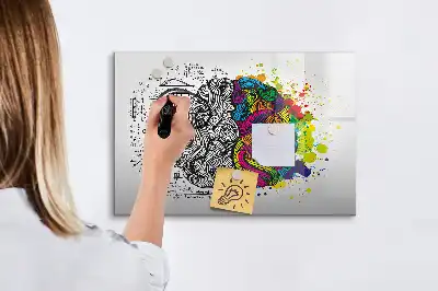 Magnetická popisovatelná tabule s motivem abstrakce mozku