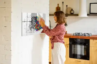 Magnetická popisovatelná tabule s motivem abstrakce mozku