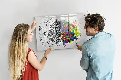 Magnetická popisovatelná tabule s motivem abstrakce mozku