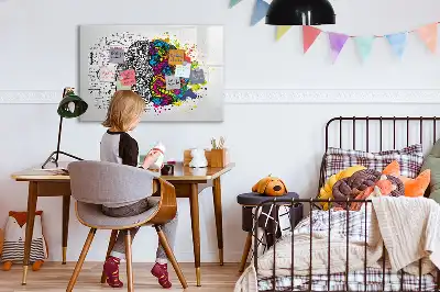 Magnetická popisovatelná tabule s motivem abstrakce mozku