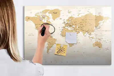 Magnetická kreslící tabule s motivem politické mapy světa
