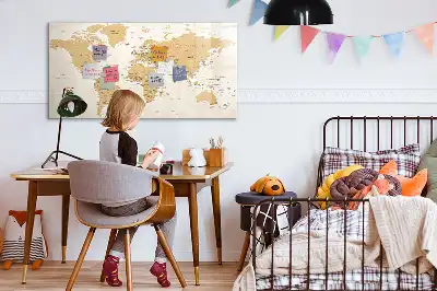 Magnetická kreslící tabule s motivem politické mapy světa