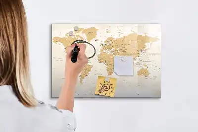 Magnetická kreslící tabule s motivem politické mapy světa