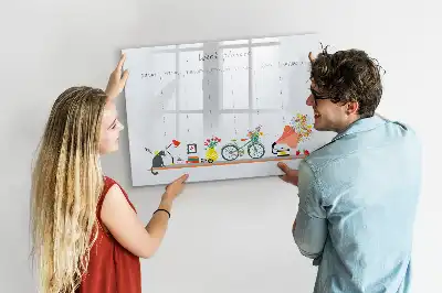 Magnetická kreslící tabule týdenní plánovač