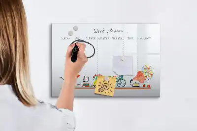 Magnetická kreslící tabule týdenní plánovač