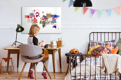 Magnetická kreslící tabule s motivem mapy státních vlajek