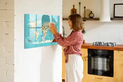 Magnetická kreslící tabule ve stylu mapy světa zvířat