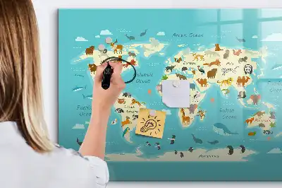 Magnetická kreslící tabule ve stylu mapy světa zvířat