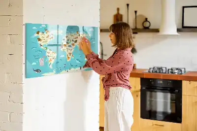 Magnetická kreslící tabule ve stylu mapy světa zvířat