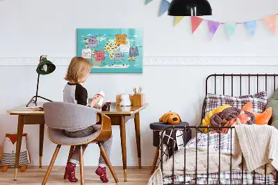 Magnetická kreslící tabule ve stylu mapy světa zvířat
