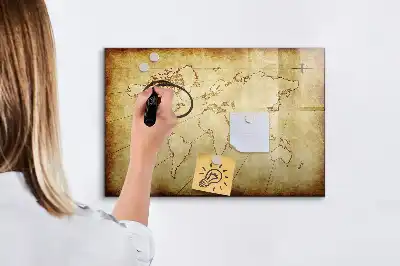 Magnetická tabule se starou mapou světa