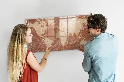 Popisovatelná magnetická tabule mapa světa na cihle