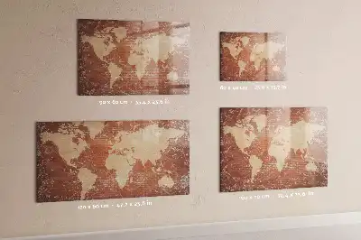 Popisovatelná magnetická tabule mapa světa na cihle