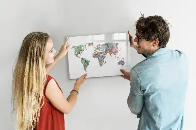 Magnetická kreslící tabule mapa z bankovek