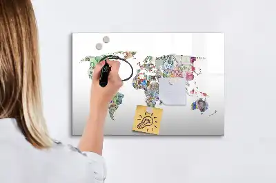 Magnetická kreslící tabule mapa z bankovek