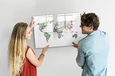 Magnetická kreslící tabule mapa z bankovek