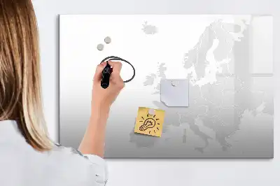 Mapa Evropy popisovatelná magnetická tabule