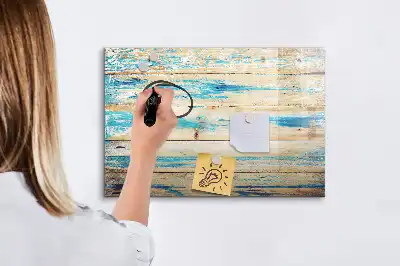 Popisovatelná magnetická tabule v dekoru poškrábaného dřeva