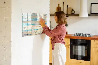 Popisovatelná magnetická tabule v dekoru poškrábaného dřeva