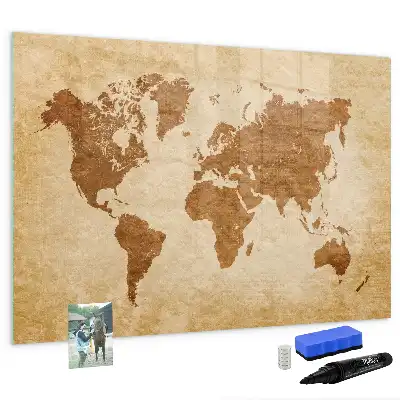 Mapa světa ve starém stylu magnetická kreslící tabule