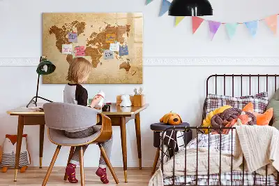 Mapa světa ve starém stylu magnetická kreslící tabule