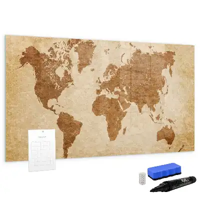 Mapa světa ve starém stylu magnetická kreslící tabule