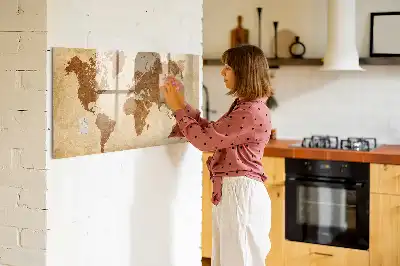 Mapa světa ve starém stylu magnetická kreslící tabule