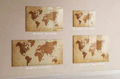 Mapa světa ve starém stylu magnetická kreslící tabule